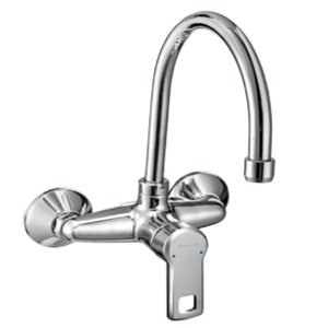 Roca Brava Wall Mounted Kitchen Or Laundry Sink Mixer With Swivel Long Spout