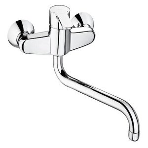 Roca wall-mounted kitchen sink mixer with swivel spout