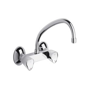 Roca Brava Wall Mounted Kitchen Or Laundry Sink Mixer With Swivel Spout