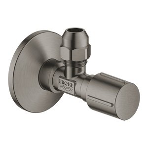 Grohe Brushed Hard Graphite Angle Valve 1/2 Inlet, 1/2 Outlet